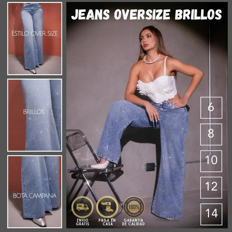JEANS BRILLOS OVERSIZE
